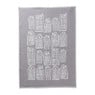 Theedoek antraciet huisjes - antraciet/wit - 50x70 cm