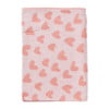 Theedoek hartjes - lila/koraal - 50x70 cm