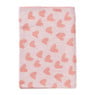 Theedoek hartjes - lila/koraal - 50x70 cm