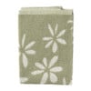Handdoek bloemen - groen/wit - 50x50 cm