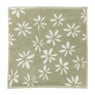 Handdoek bloemen - groen/wit - 50x50 cm