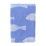 Handdoek vissen - blauw/wit - 50x50 cm