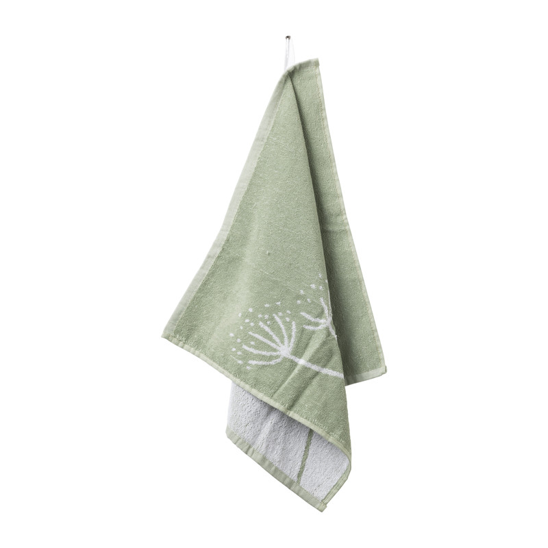 Keukendoek bloemen - groen - 50x50 cm 
