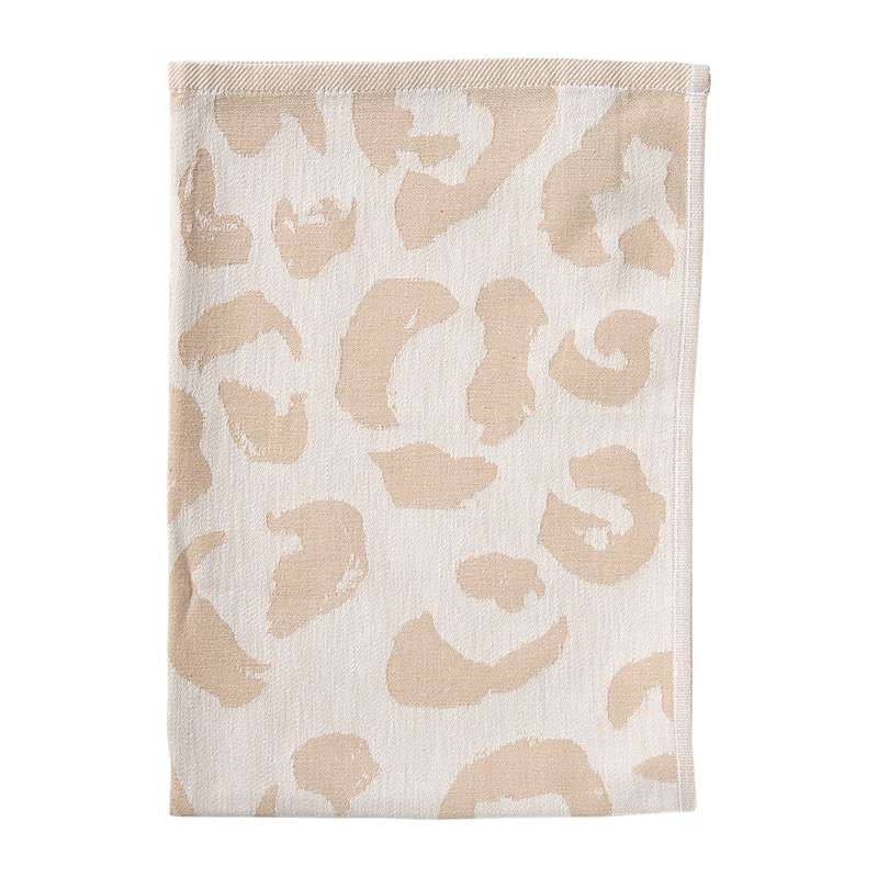 Theedoek animal - beige/bruin - 50x70 cm