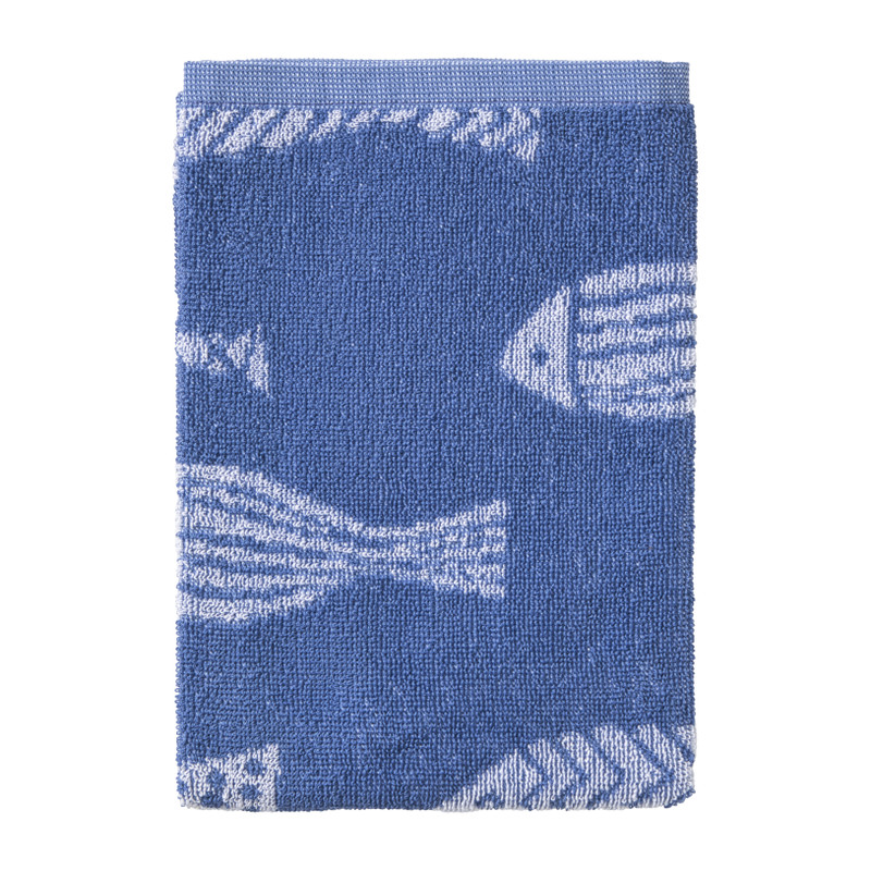 Keukendoek vissen - blauw/wit - 50x50 cm