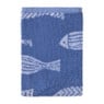 Keukendoek vissen - blauw/wit - 50x50 cm