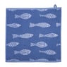 Keukendoek vissen - blauw/wit - 50x50 cm
