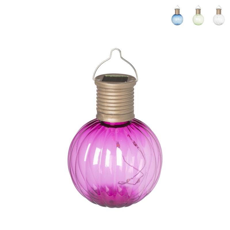 Solar hanglampje geribbeld - diverse kleuren - ø7 cm 