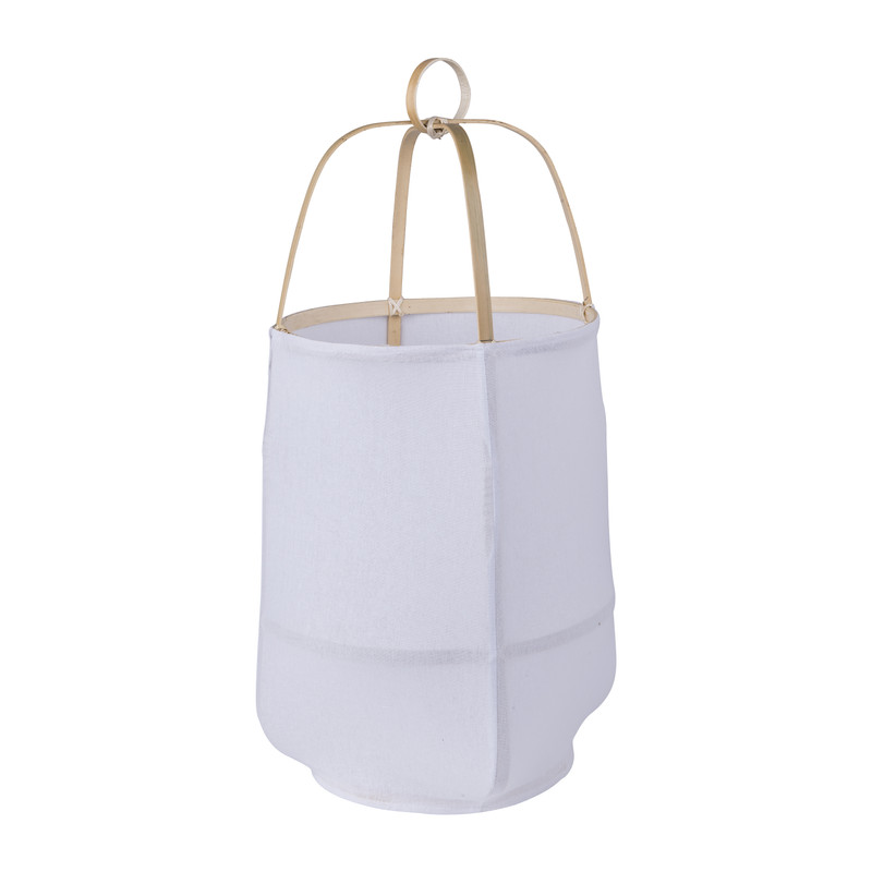 Lantaarn bamboe/katoen - 28x25x35 cm