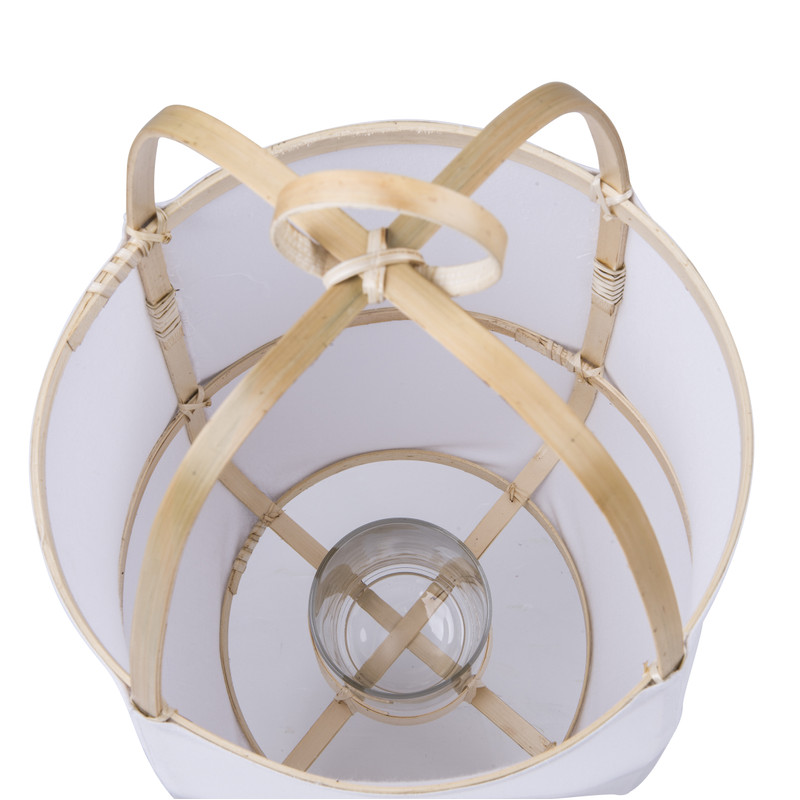 Lantaarn bamboe/katoen - 28x25x35 cm