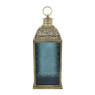 Lantaarn Marrakesh - blauw - 12x12x30 cm 