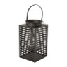 Lantaarn metaal vierkant - zwart - 16x16x30 cm