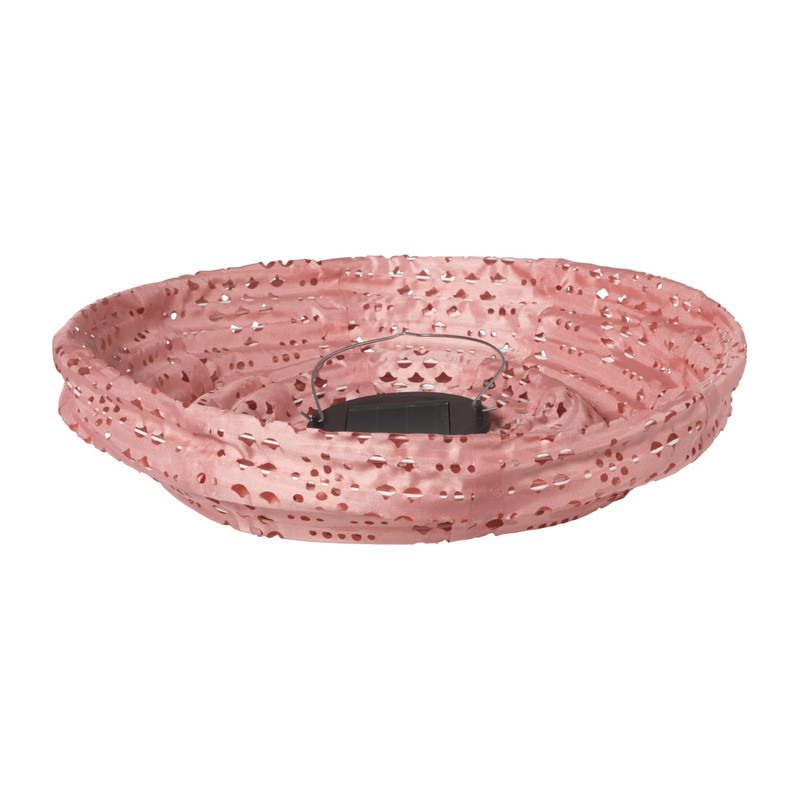 Solar barok lampion - roze - ø28x25 cm