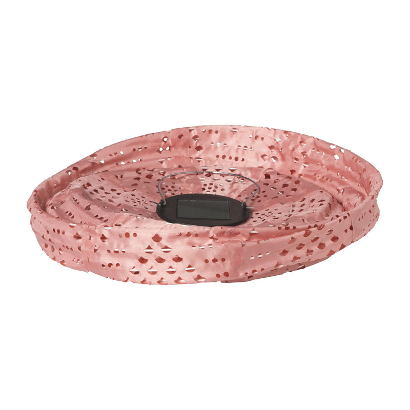 Solar barok lampion - roze - ø28x30 cm