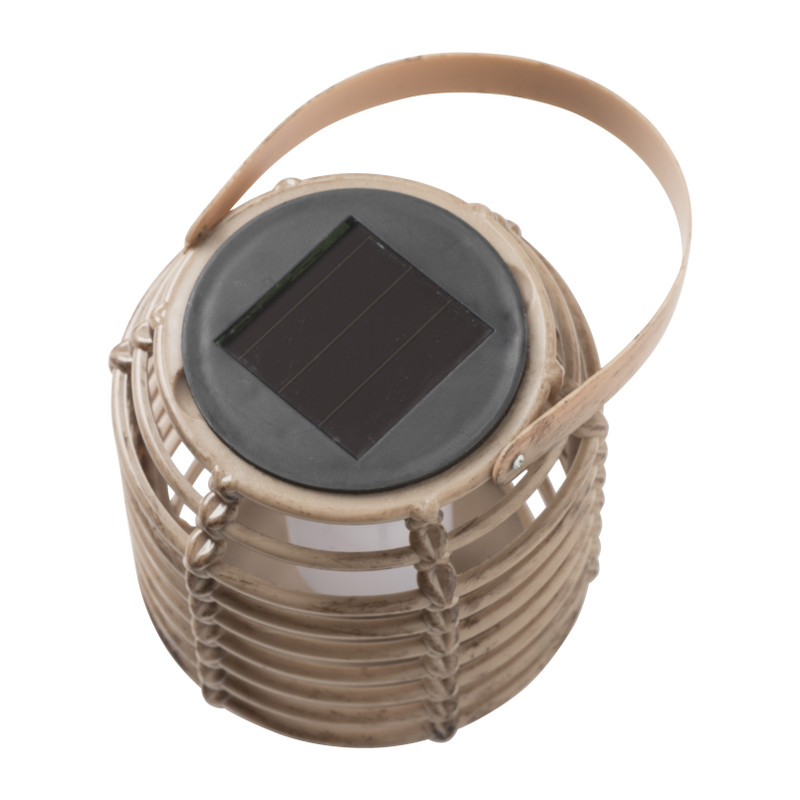 Solar lantaarn rond - bruin - ø10.5x10.5 cm