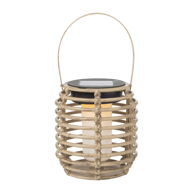 Solar lantaarn rond - bruin - ø10.5x10.5 cm