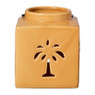 Lantaarn keramisch palmboom - oranje - 9.7x9.7x10.7 cm