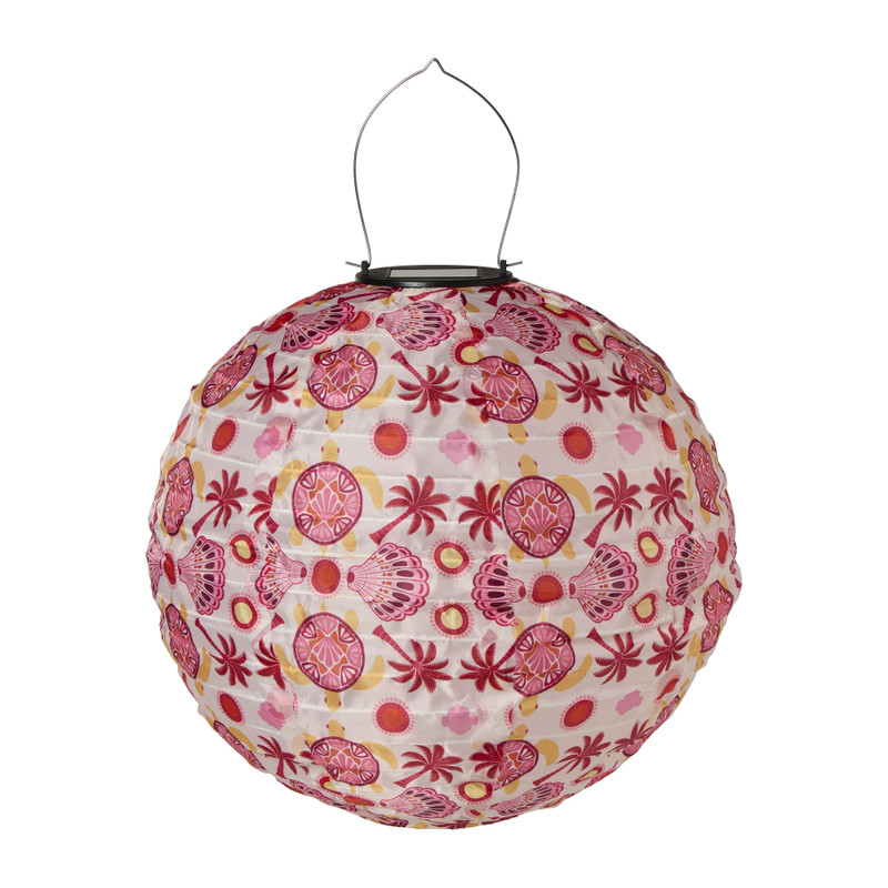 Solar lampion schildpad - roze - ø30 cm