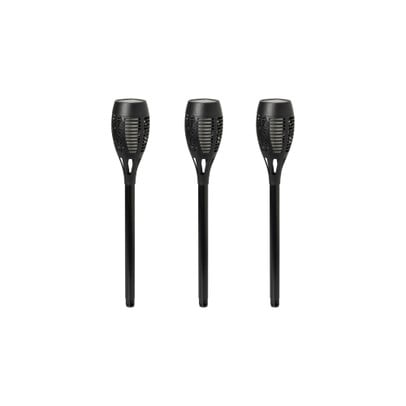 Solar tuinfakkel - zwart - set van 3 