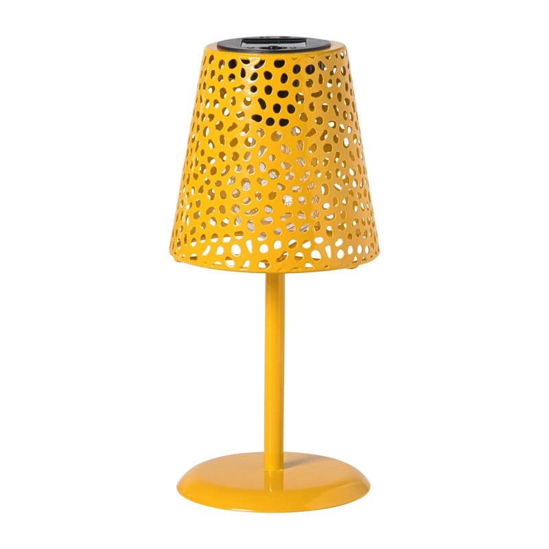 Solar tuinlamp op voet - geel - ø13x28 cm
