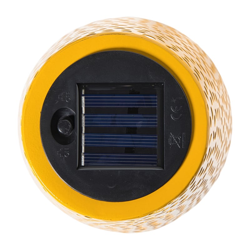 Solar tuinlamp op voet - geel - ø13x28 cm
