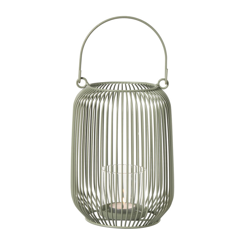 Lantaarn wire - groen - ø15x21 cm