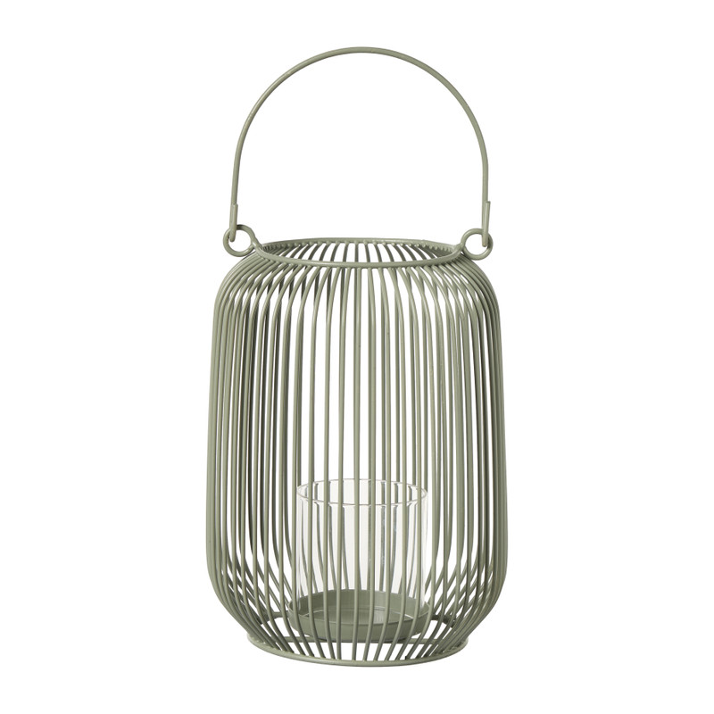 Lantaarn wire - groen - ø15x21 cm