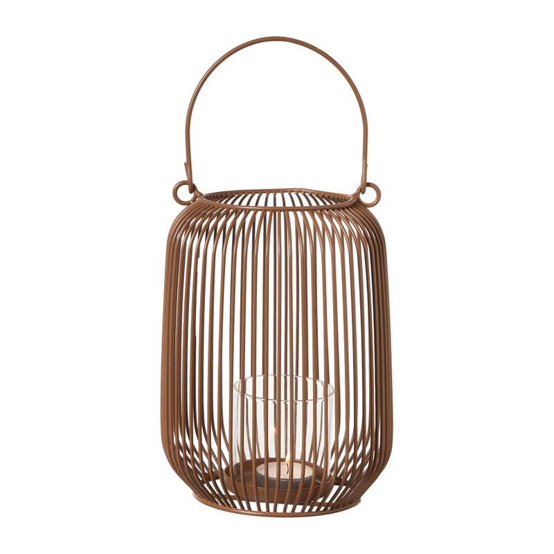Lantaarn wire - bruin - ø15x21 cm