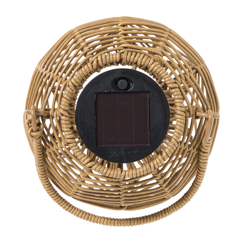 Solar lantaarn riet - bruin - ø16x14 cm