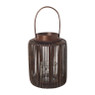 Lantaarn hout - donkerbruin - ø22x29 cm