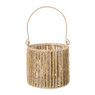 Lantaarn riet - bruin - ø12x11 cm