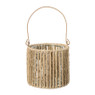 Lantaarn riet - bruin - ø12x11 cm