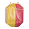 Lantaarn colourblock - roze/oranje - ø21x24 cm