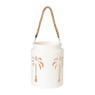 Lantaarn palmboom groot - beige - ø16x20.3 cm