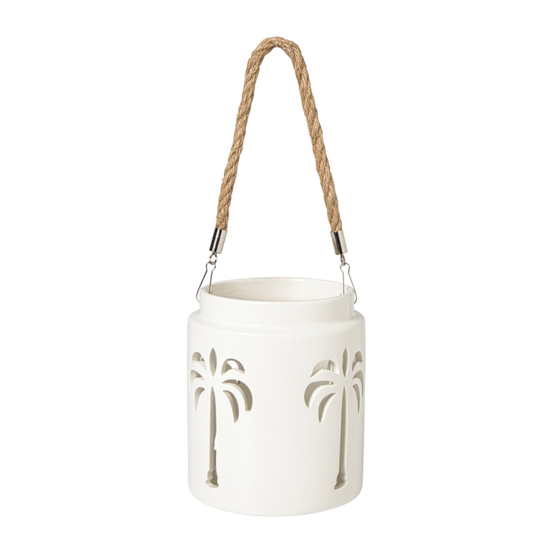 Lantaarn palmboom klein - beige - ø13x15 cm