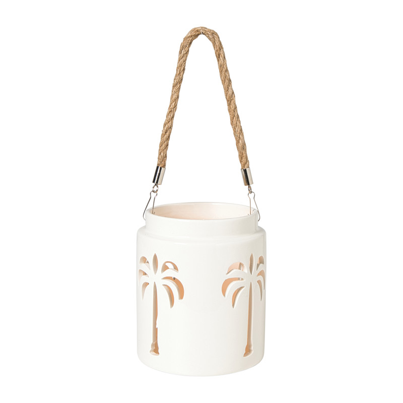 Lantaarn palmboom klein - beige - ø13x15 cm