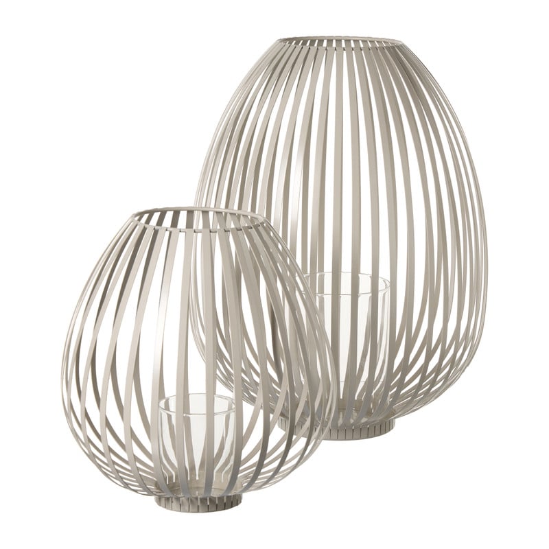 Lantaarn lira groot - beige - ø30.5x39.5 cm