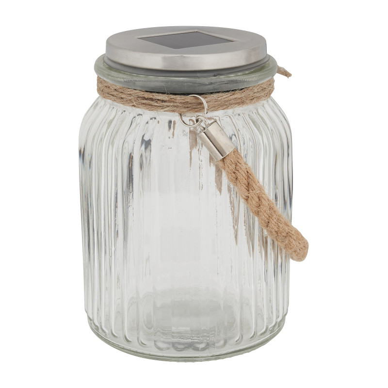 Lantaarn met LED solar licht - ø11x15 cm