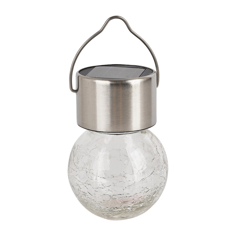 Mini solar hanglampje craquele - ø6x9 cm