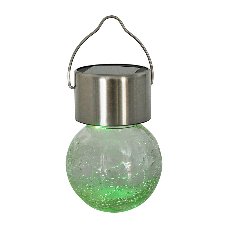 Mini solar hanglampje craquele - ø6x9 cm