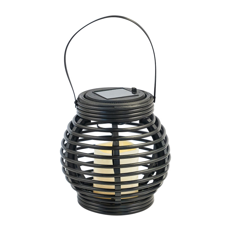 Solar lantaarn - zwart - ⌀16x11 cm