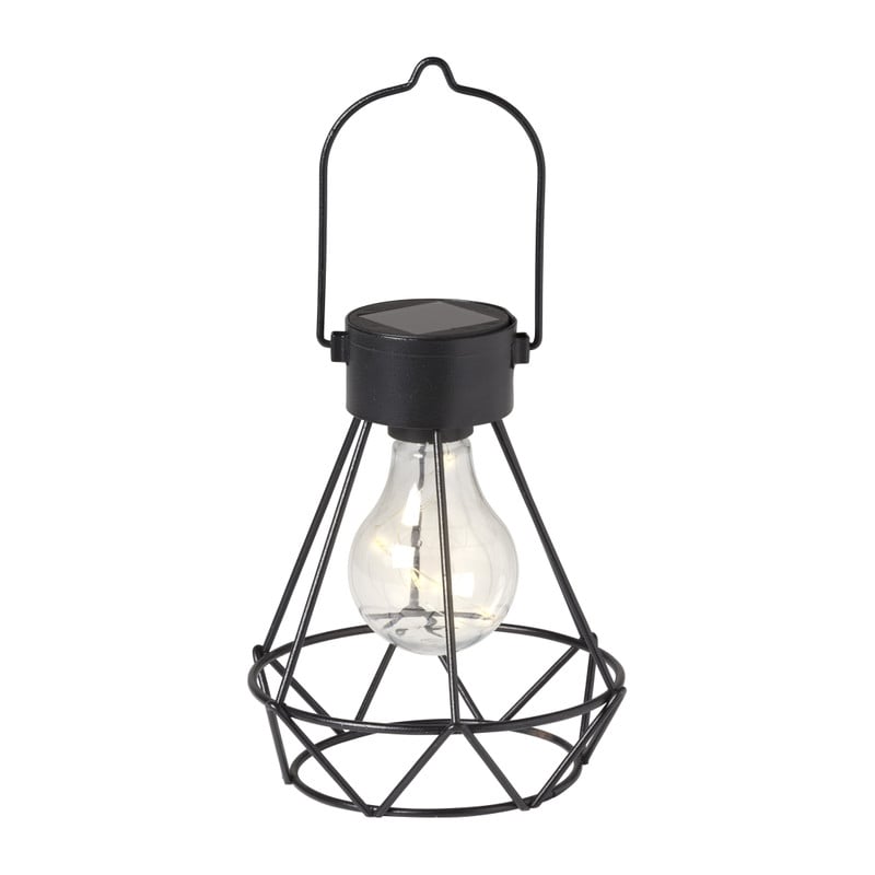 Solar tuinlamp metaaldraad - zwart - ⌀12.5x16.5 cm