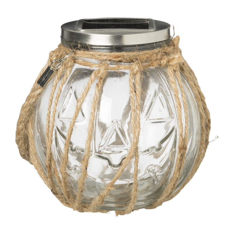 Solar lamp in pot met touw - ø15x14 cm