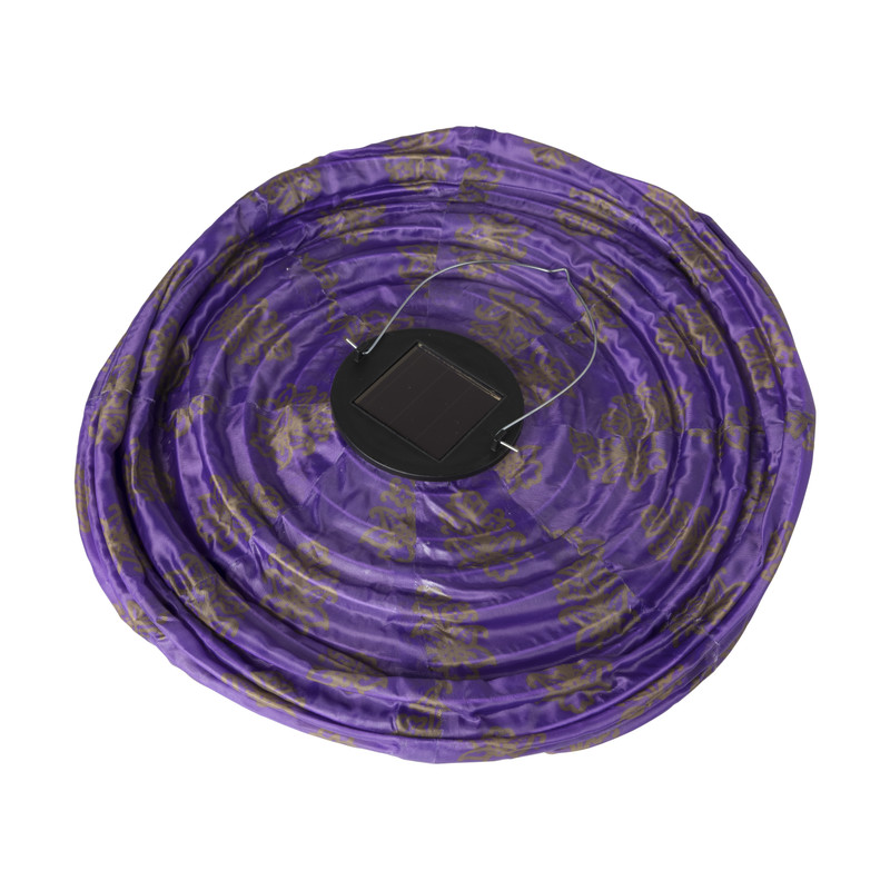 Solar lampion print - paars - ø30x28 cm