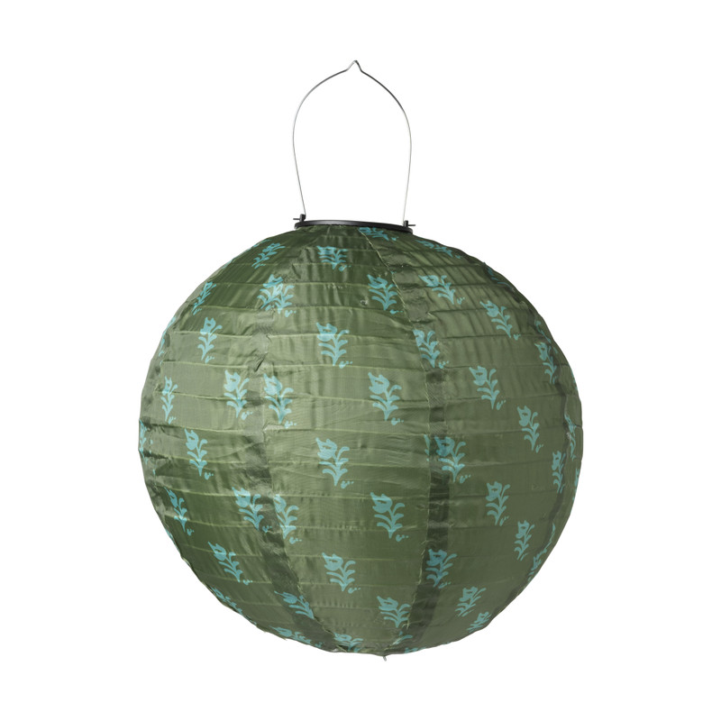 Solar lampion print - groen - ø30x28 cm
