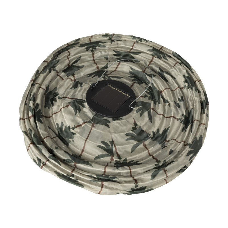 Solar lampion print palmboom - beige - ø30x28 cm