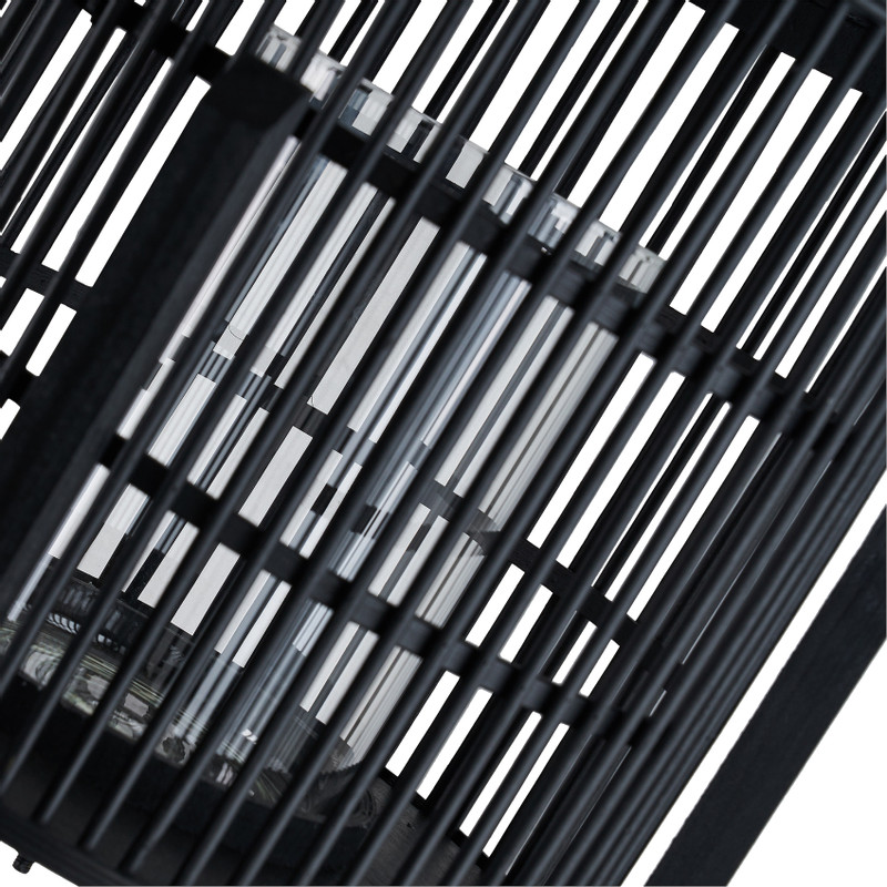 Bamboe lantaarn op voetjes - zwart - 36x73 cm 