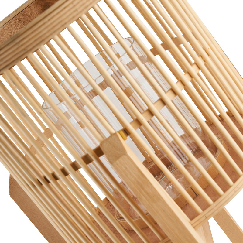 Bamboe lantaarn op voetjes - naturel - 36x73 cm 