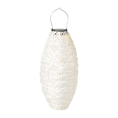 Solar barok lampion ovaal - wit - ø20x42 cm