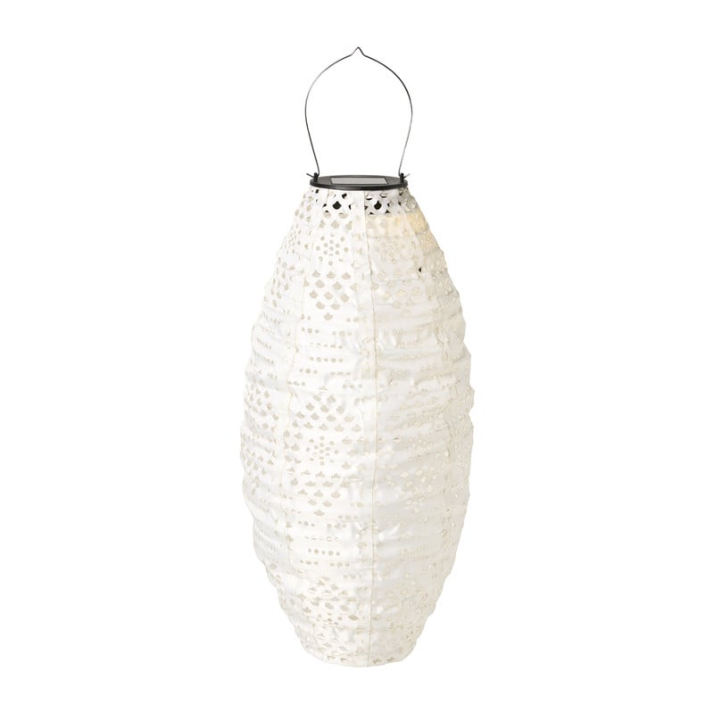 Solar barok lampion ovaal - wit - ø20x42 cm